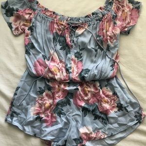 Floral Off the Shoulder Romper